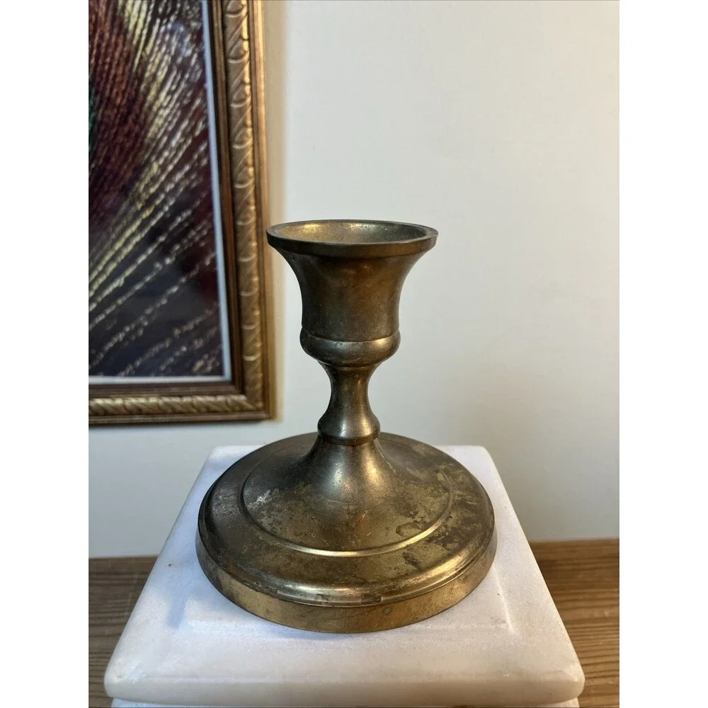 Vintage Penco traditional 3” brass candlestick Taper Candle holder made In India